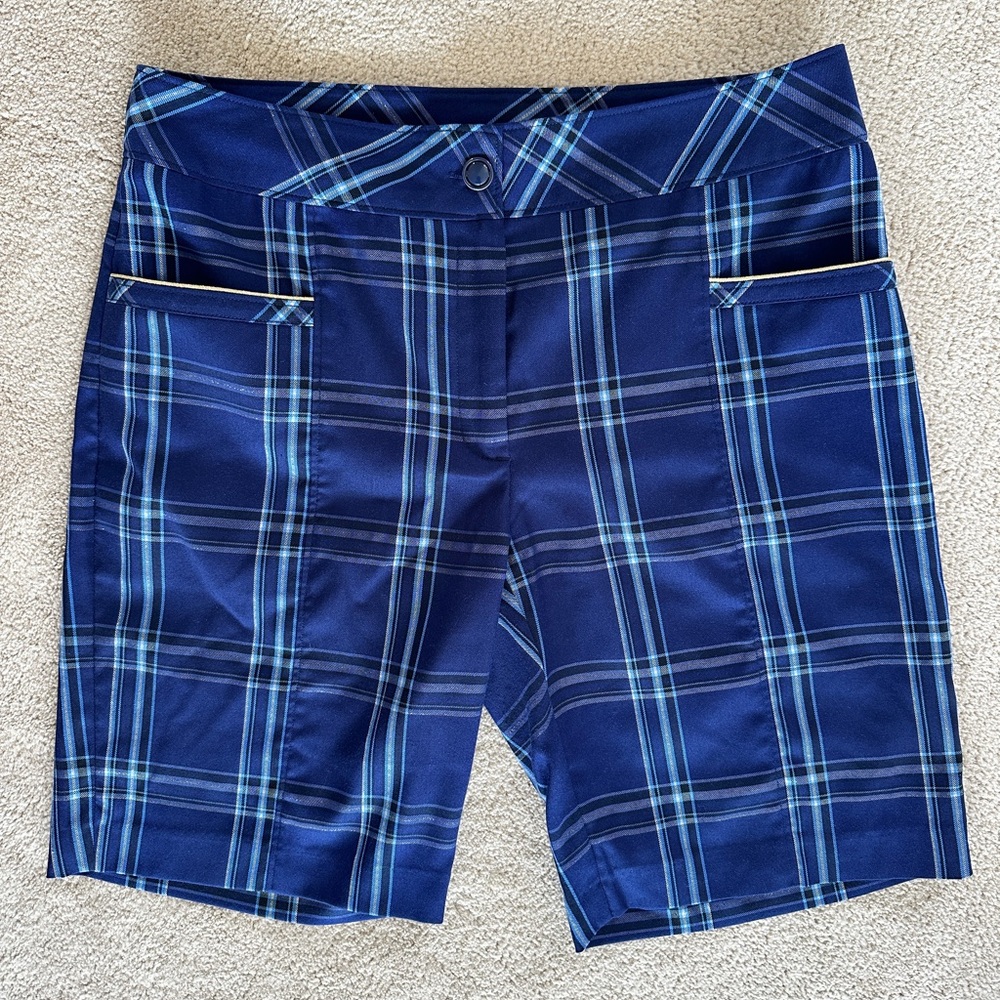 EP Pro Blue and White Plaid Shorts